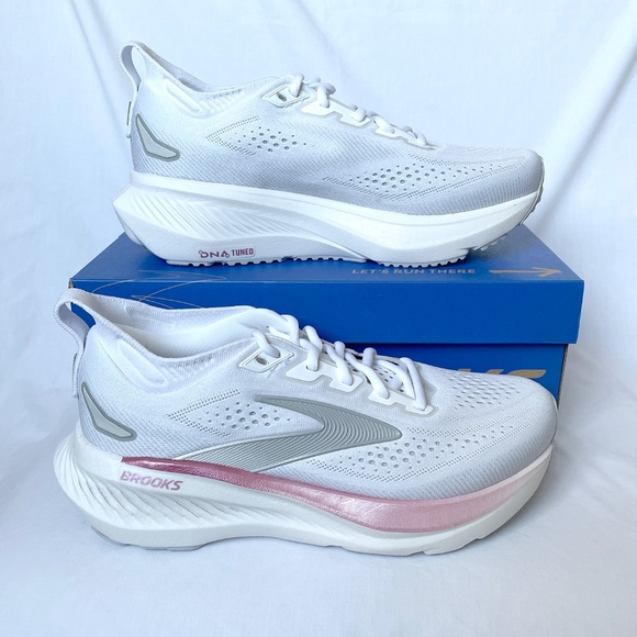 Brooks Shoes - Brooks Glycerin 23 Size 8 Wide White Pink Harbor Mist
